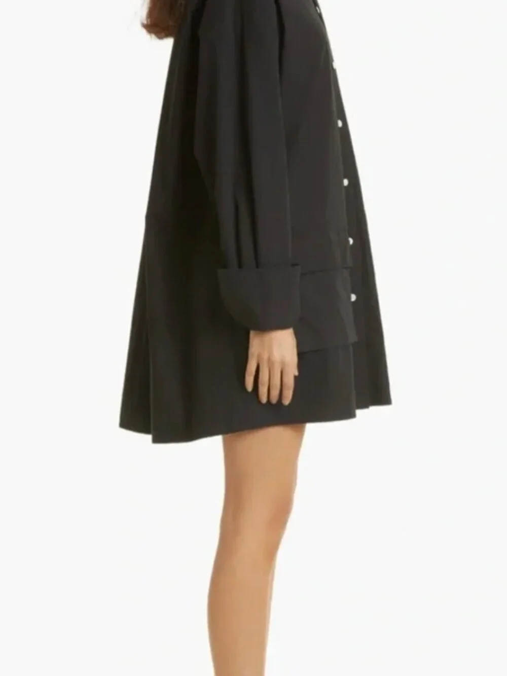 ATM Long Sleeve Swing Poplin Shirtdress - Picture 2 of 8